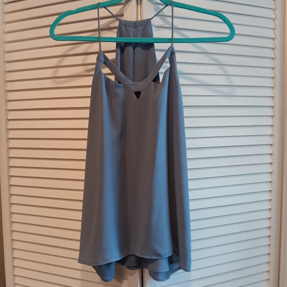 Stylish Blue Halter Top EXPRESS